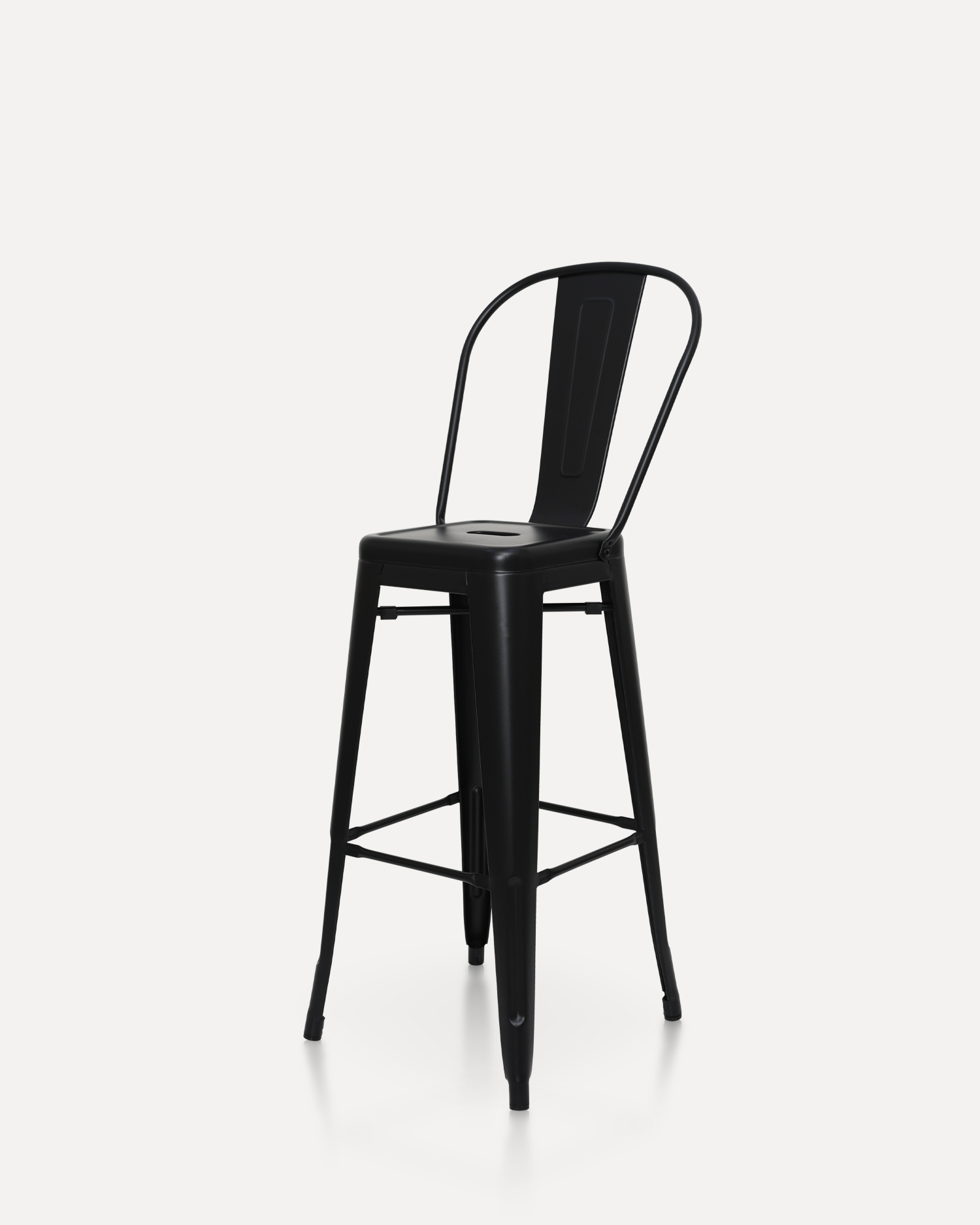 Backrest ile Siyah Metal Barstool