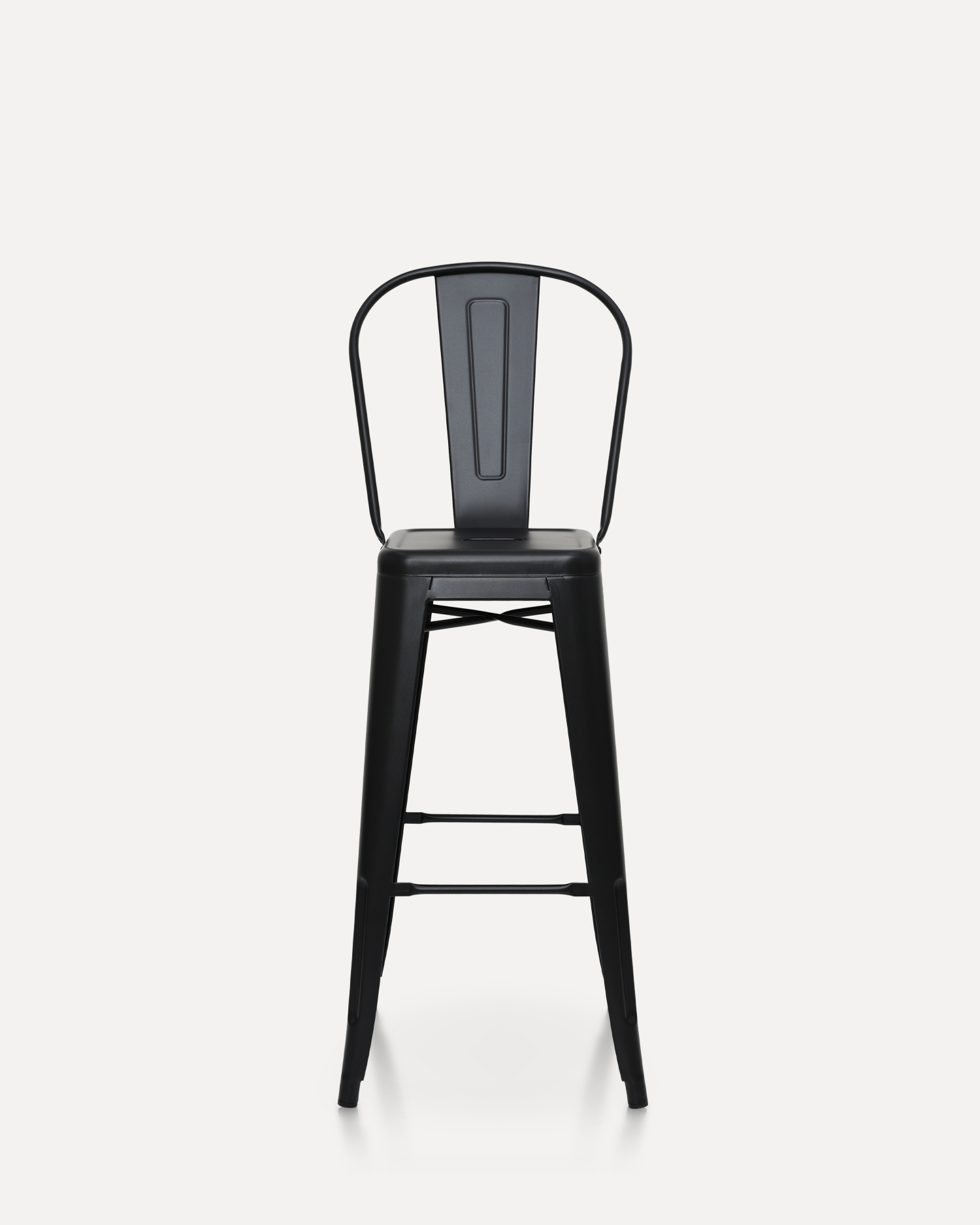 Backrest ile Siyah Metal Barstool Backrest ile Siyah Metal Barstool