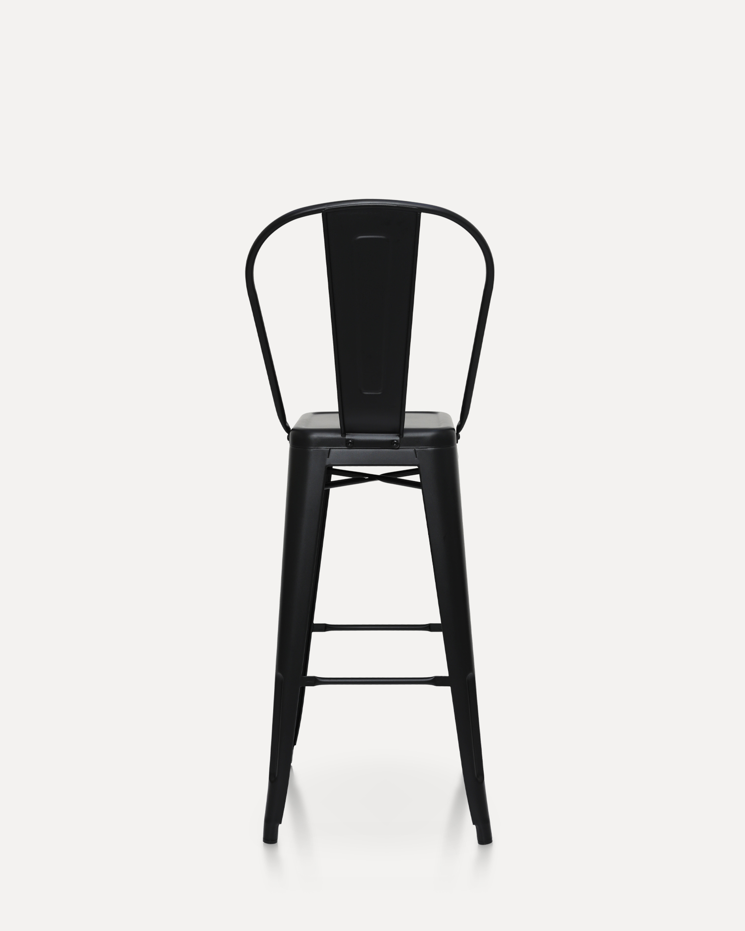 Backrest ile Siyah Metal Barstool Backrest ile Siyah Metal Barstool