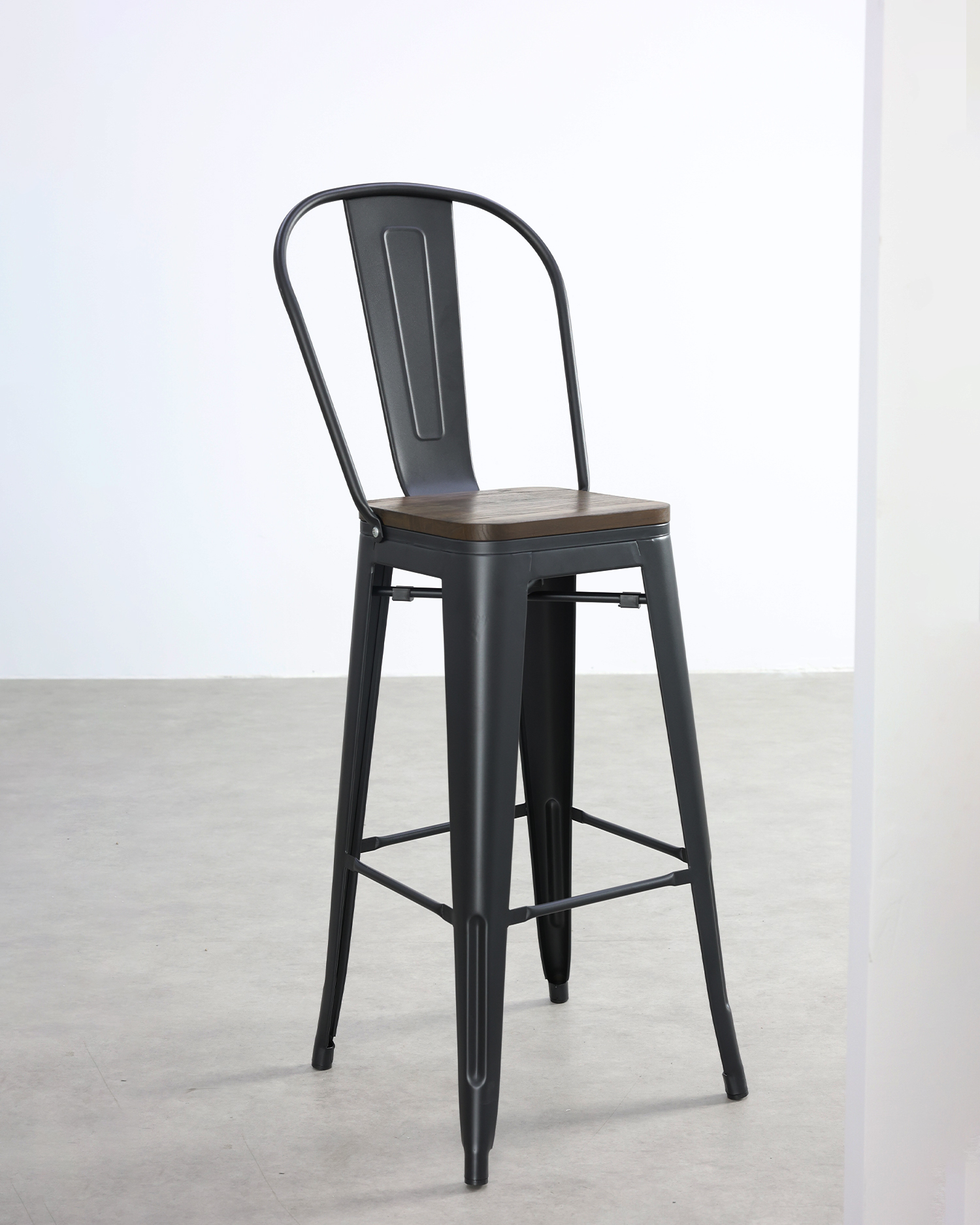 Retro siyah yemek tasarım sandalyeleri Retro siyah yemek tasarım sandalyeleri